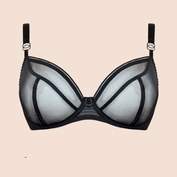 NEW Curvy Kate Lifestyle Plunge Sheer Mesh Black Bra Sz 38G (UK 38F) Lingerie - Picture 8 of 11